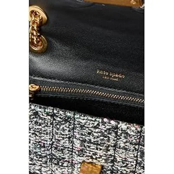 #120 - NWT - Kate Spade New York Evelyn Sequin Tweed Small Shoulder Crossbody - Picture 10 of 16